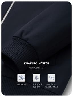 Áo khoác khaki nam YODY phối bo tay, cổ dựng, form suông, thoải mái MCJA26F002 2