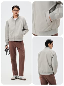Áo khoác khaki nam YODY phối bo tay, cổ dựng, form suông, thoải mái MCJA26F002 5