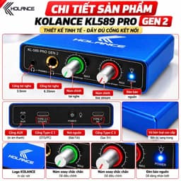 Box Livestream KOLANCE KL589 Pro Gen 2 Stereo 24Bit/192kHz, Vừa Live Vừa Sạc, Box Thu Âm Kết Nối Điện Thoại 9