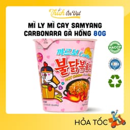 Mì Ly Mì Cay Samyang Carbonara Gà Hồng 80g - Mì Phô Mai Hàn Quốc Samyang - Thích Ăn Vặt 1