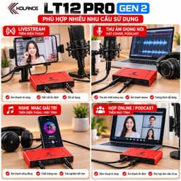 Box Livestream KOLANCE LT12 PRO GEN 2 24Bit Stereo, Sound Card Thu Âm OTG Type C Cho Điện Thoại Máy Tính 4
