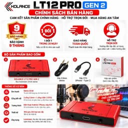 Box Livestream KOLANCE LT12 PRO GEN 2 24Bit Stereo, Sound Card Thu Âm OTG Type C Cho Điện Thoại Máy Tính 7