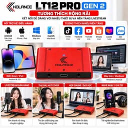 Box Livestream KOLANCE LT12 PRO GEN 2 24Bit Stereo, Sound Card Thu Âm OTG Type C Cho Điện Thoại Máy Tính 6