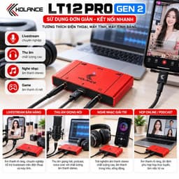 Box Livestream KOLANCE LT12 PRO GEN 2 24Bit Stereo, Sound Card Thu Âm OTG Type C Cho Điện Thoại Máy Tính 2