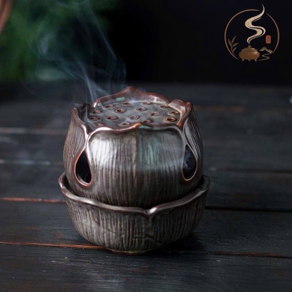 Lư xông trầm dáng hoa sen cổ điển-Lư xông trầm