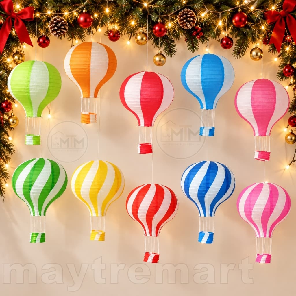 Khinh Khí Cầu Giấy Trang Trí Noel 2026 – Lồng Đèn Giấy Decor Noel, Tiệc, Sự Kiện