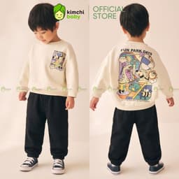 [10-29KG] Bộ Dài Tay Vải Nỉ 2 Da Cao Cấp Premium Dày Mịn Ấm Cho Bé Trai KIMCHIBABY Họa Tiết Thể Thao Bóng Rổ BN605 8