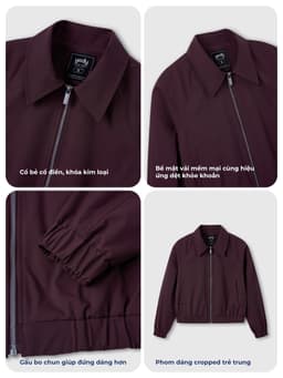 Áo khoác bomber nữ YODY chất khaki nhẹ, thoải mái, dáng croptop năng động WCJA26F099 2