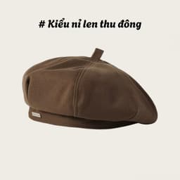 Mũ Nồi Beret Nữ Tám Cạnh Phong Cách Hàn Quốc Mũ Mái Bằng Retro Mũ Painter Hợp Cho Mặt Tròn Vòng Đầu Lớn T994 7