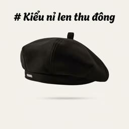 Mũ Nồi Beret Nữ Tám Cạnh Phong Cách Hàn Quốc Mũ Mái Bằng Retro Mũ Painter Hợp Cho Mặt Tròn Vòng Đầu Lớn T994 6