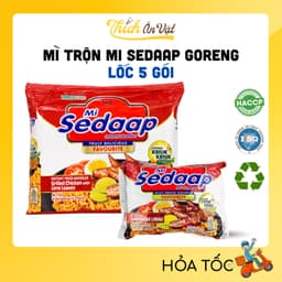 Lốc 5 Gói Mì Trộn Mi Sedaap Goreng Vị Gà Nướng Lá Chanh 445g (89g x 5 Gói) - Mì Sedaap Goreng Indonesia - Thích Ăn Vặt 1