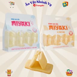 Bánh Gạo Sữa Miyaki Tràng An- Thơm Đậm Vị Sữa, Xốp Tan - Túi 240g (26 chiếc) - HÀNG CHÍNH HÃNG 1