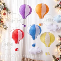 Khinh Khí Cầu Giấy Trang Trí Noel 2026 – Lồng Đèn Giấy Decor Noel, Tiệc, Sự Kiện 2