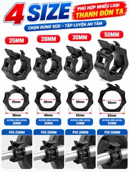 Kẹp Khóa Thanh Đòn Tạ KINGBOX, Khóa Tạ Bản Nâng Cấp Rộng 50mm Phù Hợp Với Thanh Đòn 50mm 1