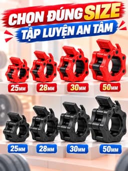 Kẹp Khóa Thanh Đòn Tạ KINGBOX, Khóa Tạ Bản Nâng Cấp Rộng 50mm Phù Hợp Với Thanh Đòn 50mm 7