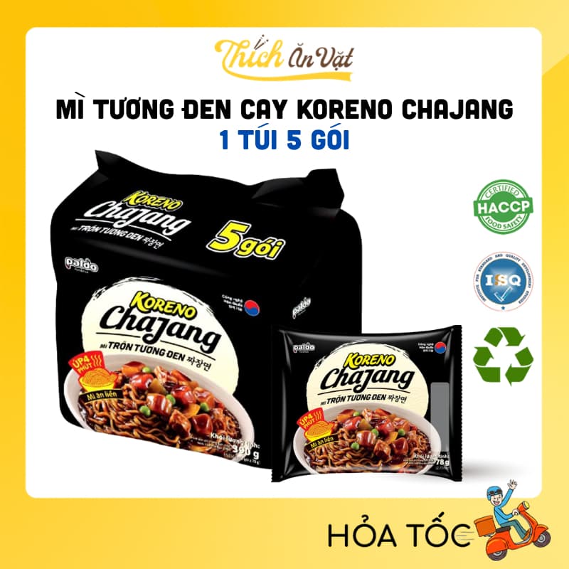 Mì Tương Đen Cay Koreno Chajang - Mì Cay Hàn Quốc 5 Gói - Thích Ăn Vặt