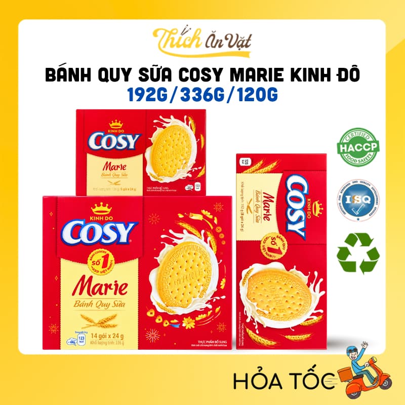 Bánh Quy Sữa Cosy Marie - Bánh Kinh Đô - Bánh Cosy 120g/336g/192g - Thích Ăn Vặt