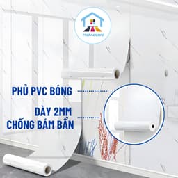 Cuộn dán tường PVC (60cmx 3m) vân đá hoa cương sẵn keo bóc dán trang trí dán tường, chống thấm nước, dễ vệ sinh 4