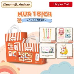 Tã Bỉm Dán/Quần Momoji Air Dry+ NB/S/M/L/XL/XXL/XXXL Êm Mềm Mịn, Siêu Mỏng, Siêu Khô Thoáng, An Toàn Cho Bé 1