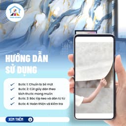 Cuộn dán tường PVC (60cmx 3m) vân đá hoa cương sẵn keo bóc dán trang trí dán tường, chống thấm nước, dễ vệ sinh 8