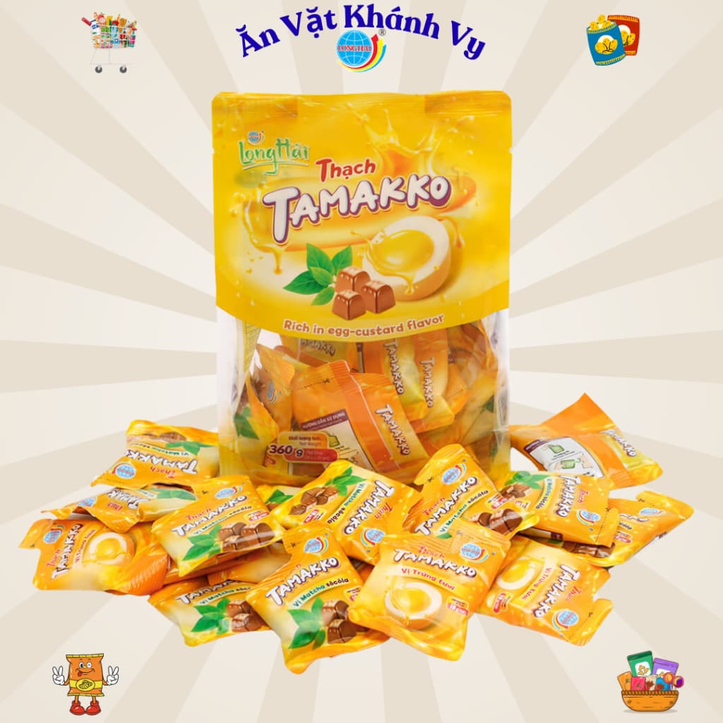 Thạch Long Hải Kem Trứng Tamakko Túi 360g - HÀNG CHÍNH HÃNG