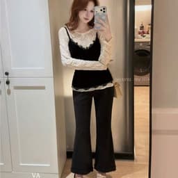 HỎA TỐC  🤎Sét Ao 2 Dây Nhung Kèm Ao Ren - QCL1 3