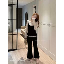 HỎA TỐC  🤎Sét Ao 2 Dây Nhung Kèm Ao Ren - QCL1 4