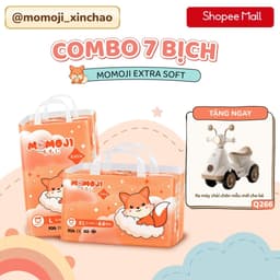 Combo 7 Bịch Tã Bỉm Dán/Quần Momoji Extra Soft NB/S/M/L/XL/XXL/XXXL Mềm Mại, Siêu Mỏng, Siêu Thấm Hút, An Toàn Cho Bé 1