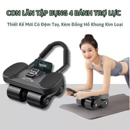 Con lăn tập bụng 4 bánh Có trợ lực+đồng hồ+giá đỡ T92. LMS 1