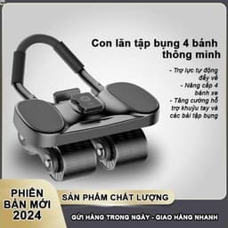 Con lăn tập bụng 4 bánh Có trợ lực+đồng hồ+giá đỡ T92. LMS 5