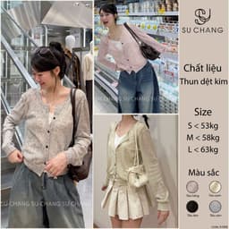 Áo Len Dệt Kim Phối Tiêu Mix Thun Viền Ren A1008 Su Chang Thời Trang Nữ 2