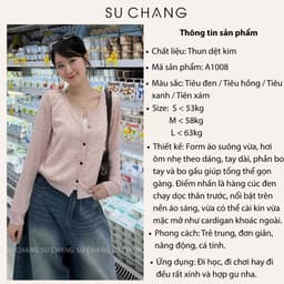 Áo Len Dệt Kim Phối Tiêu Mix Thun Viền Ren A1008 Su Chang Thời Trang Nữ 3