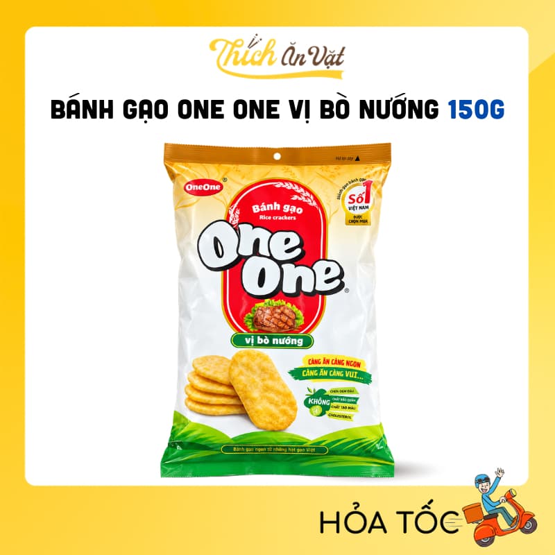 Bánh Gạo ONE ONE Vị Bò Nướng 150g - Thích Ăn Vặt