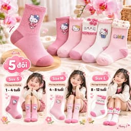 Bộ 10 đôi tất cho bé gái dễ thương, màu pastel ngọt ngào, phù hợp với phong cách thời trang của bé. 9