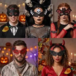 Mặt Nạ Halloween Kim Tuyến Hóa Trang Nửa Mặt Nhiều Mẫu Phù Hợp Các Bữa Tiệc Hóa Trang Halloween 7