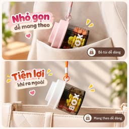 Hũ đựng thuốc 4 ngăn nhỏ gọn thiết kế mới dễ thương có tay xách 3
