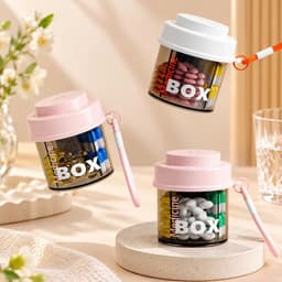 Hũ đựng thuốc 4 ngăn nhỏ gọn thiết kế mới dễ thương có tay xách 2