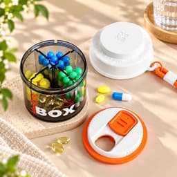 Hũ đựng thuốc 4 ngăn nhỏ gọn thiết kế mới dễ thương có tay xách 7