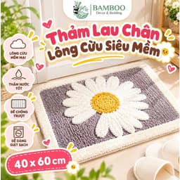 Thảm Lau Chân Lông Cừu Siêu Mềm 40x60cm, Thảm Chùi Chân Thấm Hút Nước, Trang Trí Phòng Ngủ Nhà Tắm 1