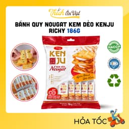Bánh Quy Nougat Kem Dẻo Kenju Richy 186g - Thích Ăn Vặt 1