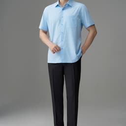 Áo Sơ Mi Nam DGC Tay Ngắn Kẻ Ô Nhỏ Công Sở - Chất Vải Mềm Mịn, Thấm Hút Mồ Hôi, Đứng Phom SASNBF24M 4