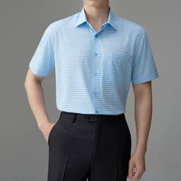 Áo Sơ Mi Nam DGC Tay Ngắn Kẻ Ô Nhỏ Công Sở - Chất Vải Mềm Mịn, Thấm Hút Mồ Hôi, Đứng Phom SASNBF24M 6