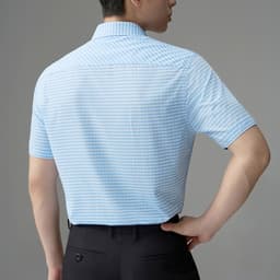Áo Sơ Mi Nam DGC Tay Ngắn Kẻ Ô Nhỏ Công Sở - Chất Vải Mềm Mịn, Thấm Hút Mồ Hôi, Đứng Phom SASNBF24M 5