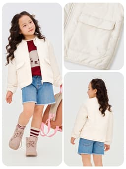 Áo Phao Trẻ em YODY Cổ Bo Chần Sóng Ngang Lót Lông Siêu Ấm, Siêu Nhẹ, Áo Bomer bé TRA KCPJ25F034 6
