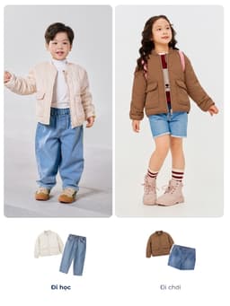 Áo Phao Trẻ em YODY Cổ Bo Chần Sóng Ngang Lót Lông Siêu Ấm, Siêu Nhẹ, Áo Bomer bé TRA KCPJ25F034 7