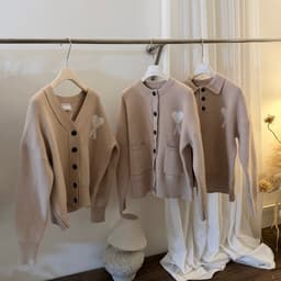 𝟏𝟒𝐚𝐦.𝐬𝐭𝐮𝐝𝐢𝐨 | Áo Len Polo Cổ Bẻ Cardigan Nam Nữ Thêu Trái Tim Chữ A Form Rộng Đồ Đôi Thu Đông 4