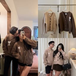 𝟏𝟒𝐚𝐦.𝐬𝐭𝐮𝐝𝐢𝐨 | Áo Len Polo Cổ Bẻ Cardigan Nam Nữ Thêu Trái Tim Chữ A Form Rộng Đồ Đôi Thu Đông 2
