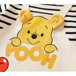 [Mở Bán](5-15kg) Body Áo Kẻ Liền Yếm Gấu POOH | Chất Zip Cotton Mềm Mại | CUTE, Ấm Áp Cho Bé Yêu 3