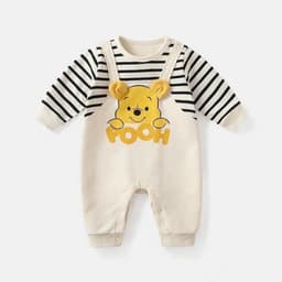 [Mở Bán](5-15kg) Body Áo Kẻ Liền Yếm Gấu POOH | Chất Zip Cotton Mềm Mại | CUTE, Ấm Áp Cho Bé Yêu 6