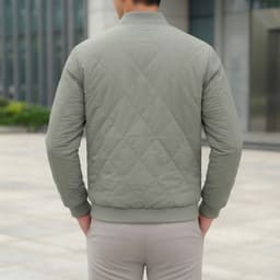 Áo Khoác Khoác Nam DGC Dáng Bomber Chần Bông Cao Cấp - Nhẹ Mịn, Cản Gió Tốt, Bo Chun Thanh Lịch WAJKBE149M-S 3
